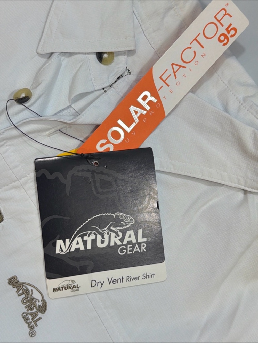Natural Gear Fishing Shirt Men’s XL NEW white nylon Long Sleeve Vented Utility - Picture 6 of 16